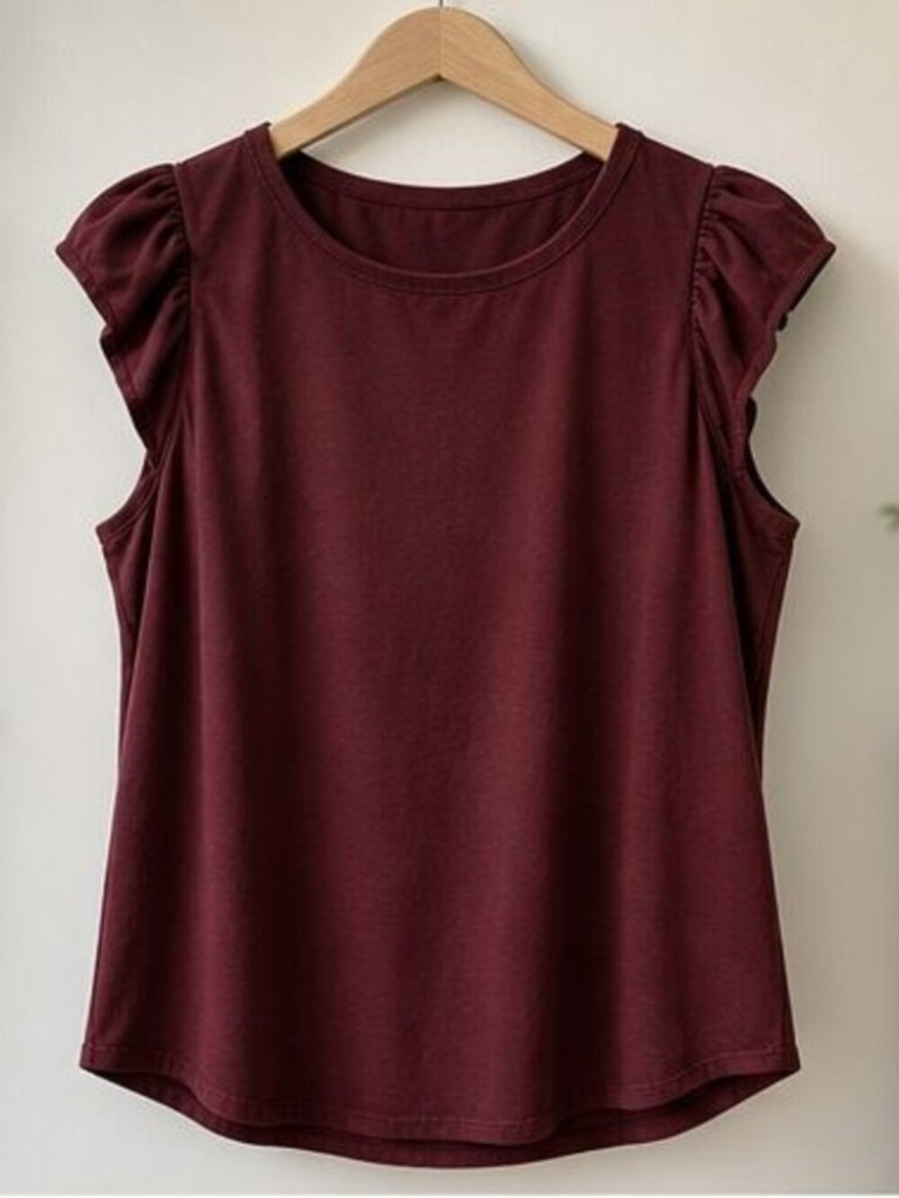 Burgundy Puff Sleeve Top